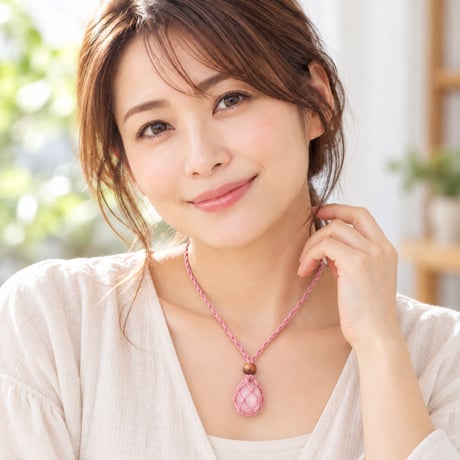 天然石ネットホルダーネックレス｜原石・タンブル対応