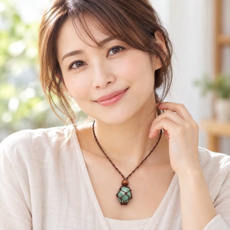 天然石ネットホルダーネックレス｜原石・タンブル対応