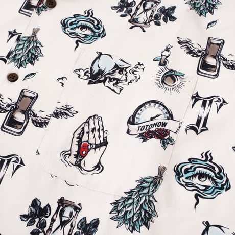 Open Collar Aloha Shirt / Natural