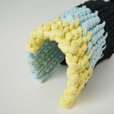 Reused textile rug　square　Black