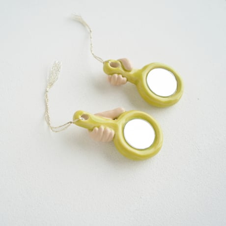 mirror series hand mirror  yellow green (2 types)