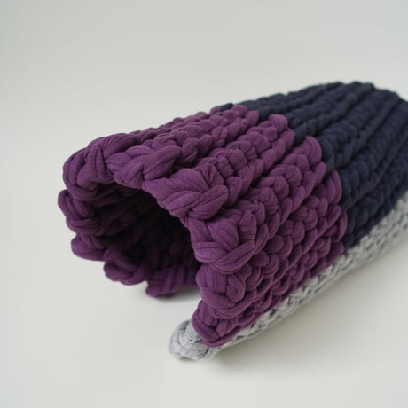 Reused textile rug　square　Purple