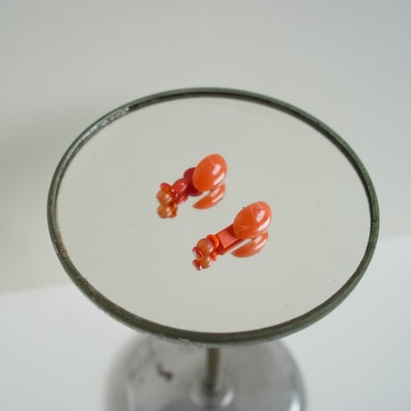 キャッチピアス　Red orange