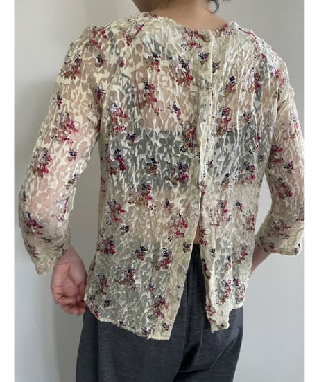 sheer flower blouse