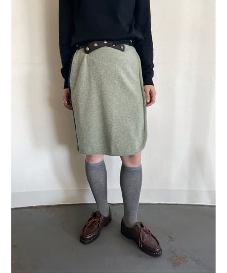 bicolor knit skirt