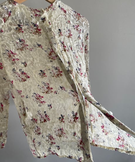 sheer flower blouse