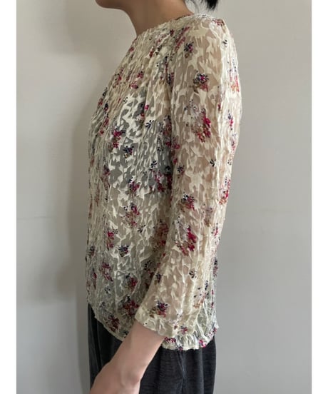sheer flower blouse