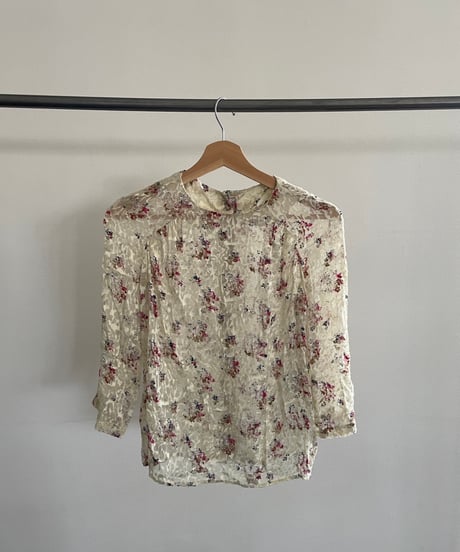 sheer flower blouse