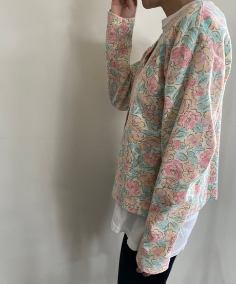 90s L.L.bean flower cardigan