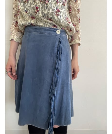 fringe leather skirt