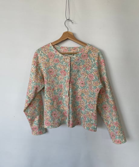 90s L.L.bean flower cardigan