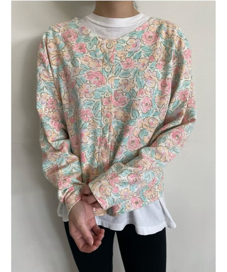 90s L.L.bean flower cardigan