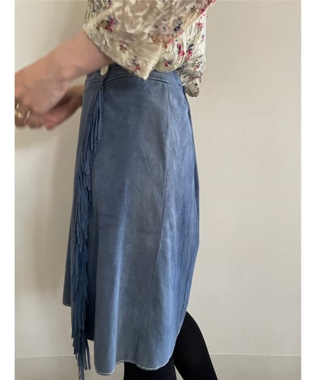 fringe leather skirt