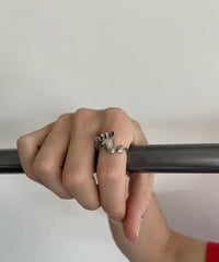 Vintage silver giraffe ring