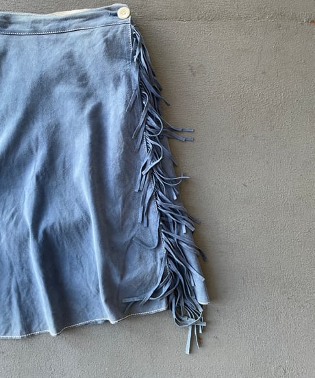 fringe leather skirt