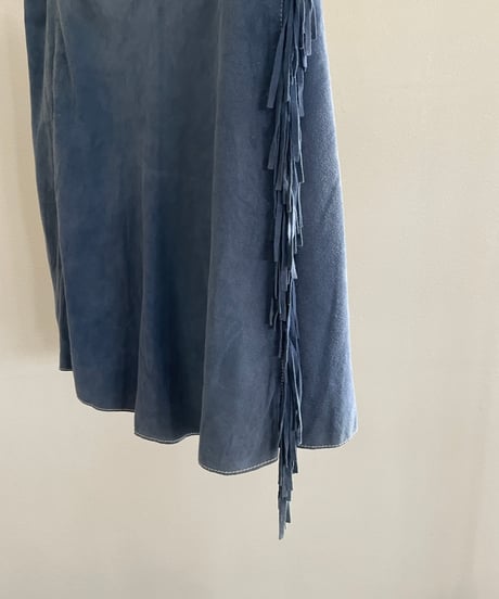 fringe leather skirt