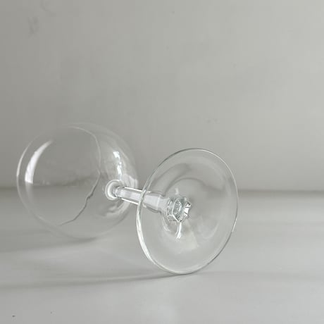 round glass with hexagon stem 70-80s France