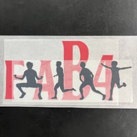 アイロンプリント　チーム名　FAB４-185mm  ブラック/レッド２色セット　標準カラー