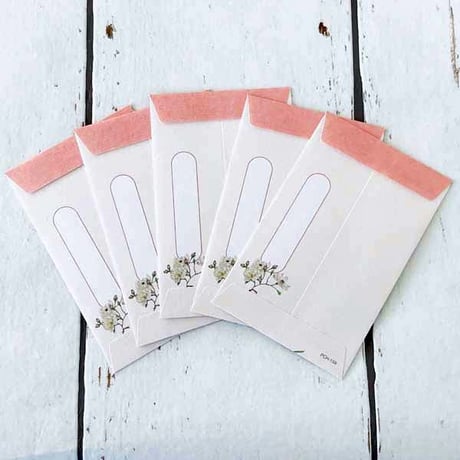 ポチ袋　ほんのきもち or 御礼　5枚入り　ローズ　 薔薇