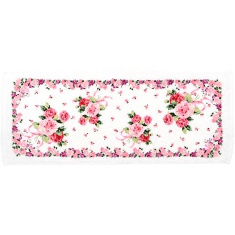 ふわふわ厚みのある ハンカチor フェイスタオル【日本製】ローズヴィーナス　薔薇柄　花柄