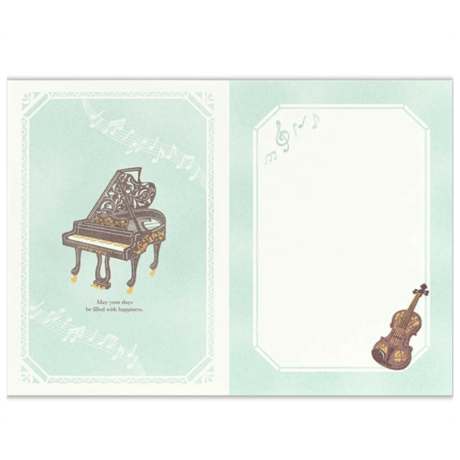 多目的カード　レーザーカットカード　ピアノ＆ヴァイオリン　デュオカード