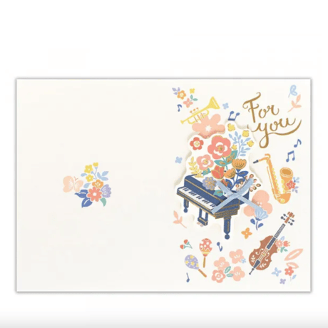 多目的カード　ピアノ　立体　グリーティングカード