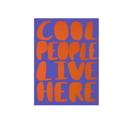 予約販売9月中旬～9月下旬頃発送予定　poster-03197　COOL PEOPLE LIVE HERE シルバーフレーム付き ポスター 70×50cm