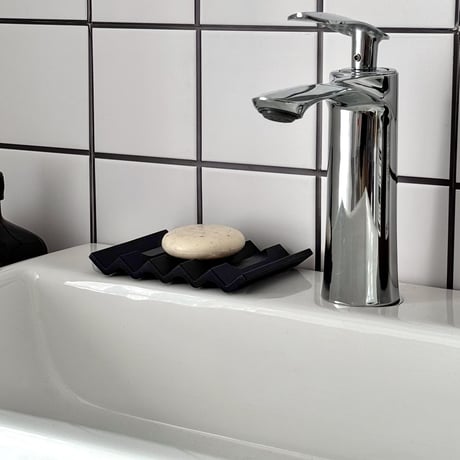 soapdish-03011　ウェーブデザイン シリコン ソープディッシュ 石鹸置き