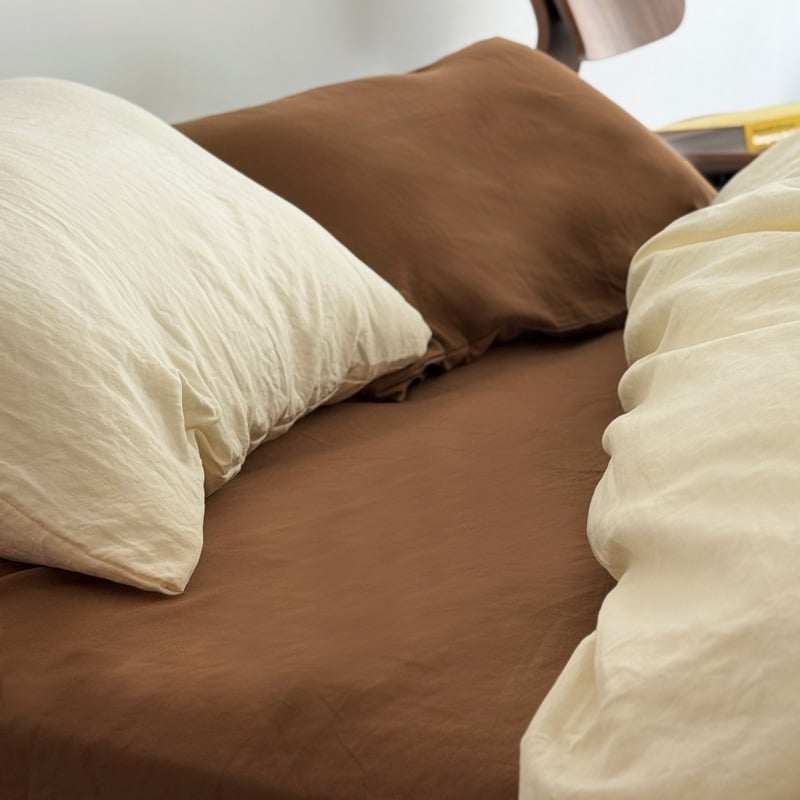beddingsets-03098 cream×brown 布団カバーセット | ART OF