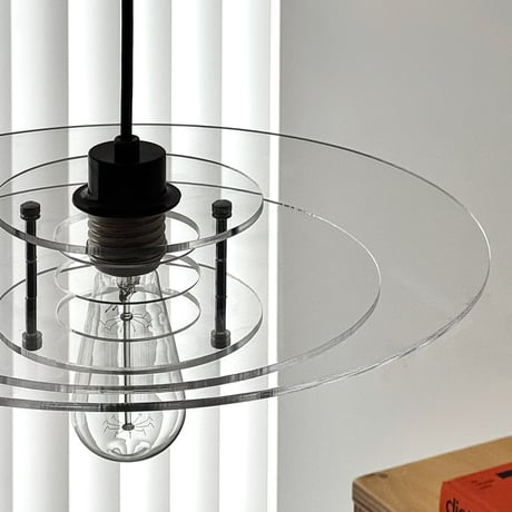 light-03207　クリア フラットレイヤーシェード Large ペンダントライト 口金E26