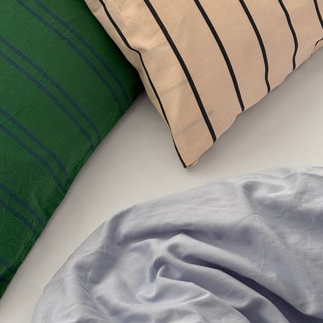 beddingsets-03184　light blue×beige stripe×green stripe 布団カバーセット