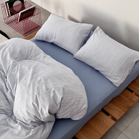 beddingsets-03175　blue stripe×light blue ストライプ 布団カバーセット