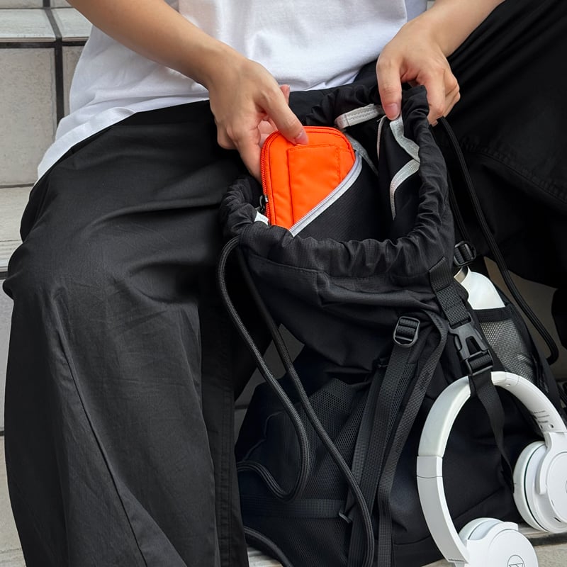 bag-03123 多機能 ナップサック ブラック | ART OF BLACK
