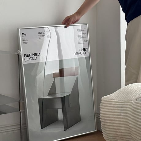 予約販売9月中旬～9月下旬頃発送予定　poster-03194　REFINED LINES シルバーフレーム付き ポスター 70×50cm