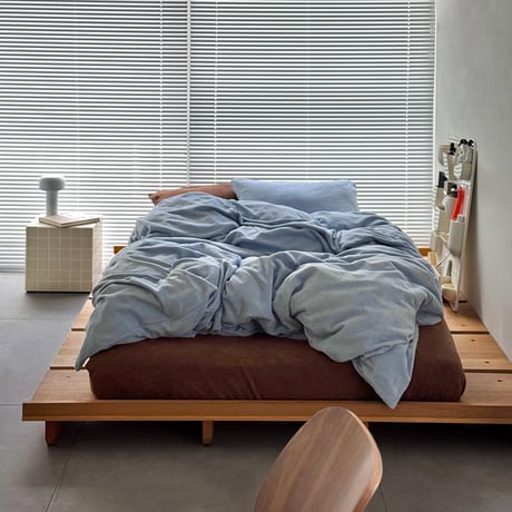 予約販売11月中旬～11月下旬頃発送予定　beddingsets-03209　 light blue×brown sheets あたたか ファイバー厚手 起毛 布団カバーセット