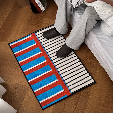 rug-03109 カラーブロック ストライプラグ 60×90cm