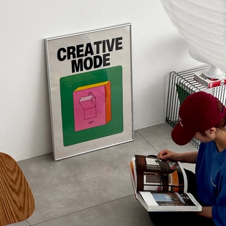 予約販売7月下旬～8月上旬頃発送予定　poster-03192　CREATIVE MODE シルバーフレーム付き ポスター 70×50cm