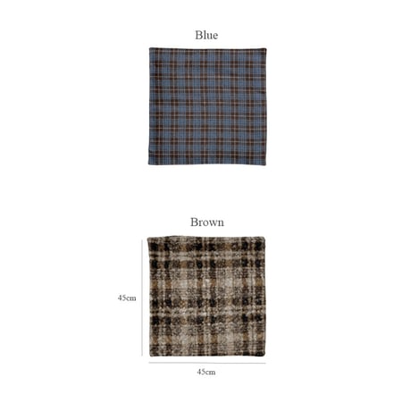 予約販売10月上旬～10月中旬頃発送予定　cu-03152　Checked Texture 起毛 クッションカバー 45cm×45cm