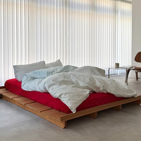 予約販売8月下旬～9月上旬頃発送予定　beddingsets-03176　blue stripe×red ストライプ リバーシブル 布団カバーセット