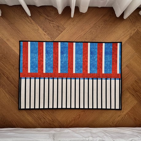 rug-03109 カラーブロック ストライプラグ 60×90cm