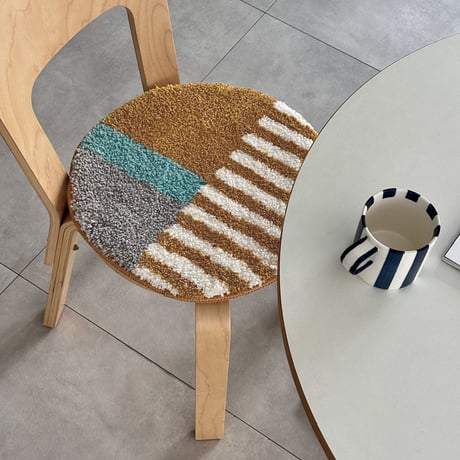予約販売9月中旬～9月下旬頃発送予定　chairpad-03005　アート＆ストーリー ラウンドチェアパッド 40cm×40cm