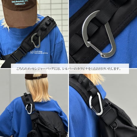 予約販売10月上旬～10月中旬頃発送予定　bag-03124　撥水 ポーチ付き メッセンジャーバッグ ブラック 左右両肩対応