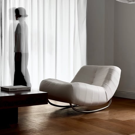 予約販売8月下旬～9月上旬頃発送予定　chair-03115　Rocking Leather Sofa ラウンジチェア 1人掛けソファ