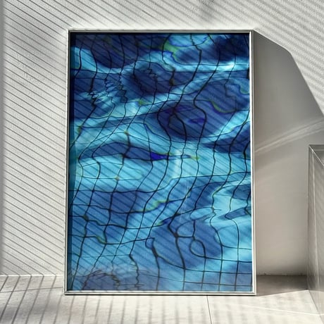 予約販売9月下旬～10月上旬頃発送予定　poster-03206　POOL SURFACE シルバーフレーム付き ポスター 70×50cm