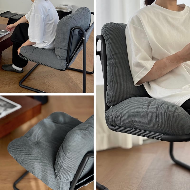 chair-03096 新色追加 コーデュロイ カンティレバーラウンジチェア 1人