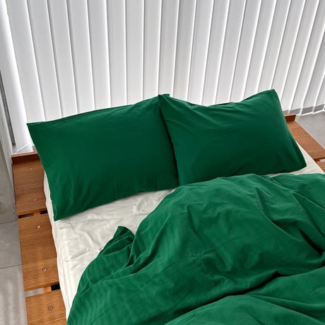 beddingsets-03173　green×white 布団カバーセット