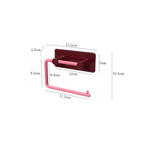 予約販売7月下旬～8月上旬頃発送予定　wall-03122　ブラウン×ピンク アイアン トイレットペーパーホルダー