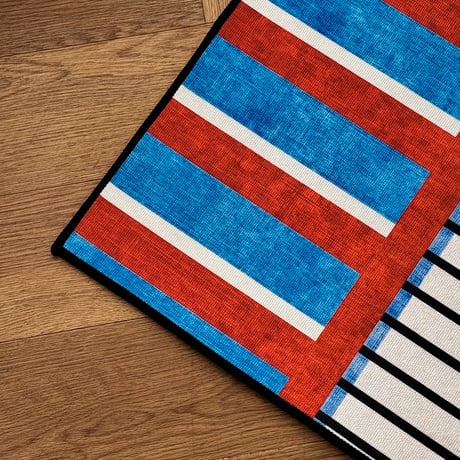 rug-03109 カラーブロック ストライプラグ 60×90cm