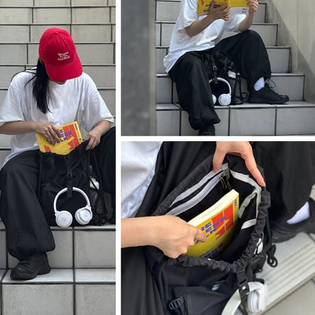 予約販売9月上旬～9月中旬頃発送予定　bag-03123　多機能 ナップサック ブラック