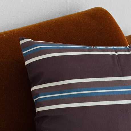 予約販売10月上旬～10月中旬頃発送予定　cu-03149　dark brown×blue×white ストライプ クッションカバー 45cm×45cm